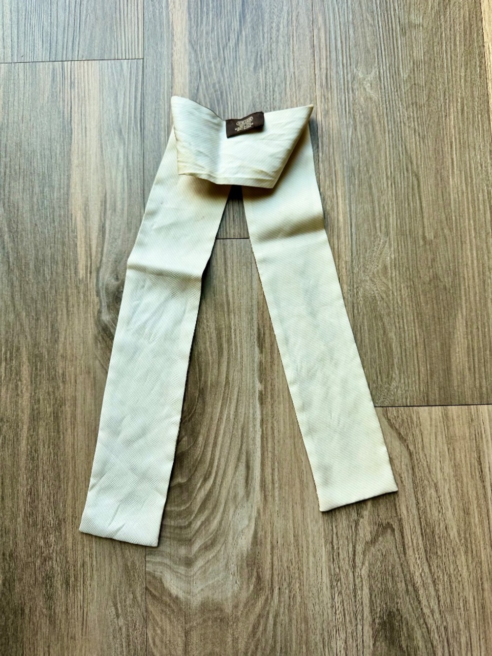 Coach Silk Twilly Skinny Scarf Monogram Neutral Hair Bag - Picture 6 of 10